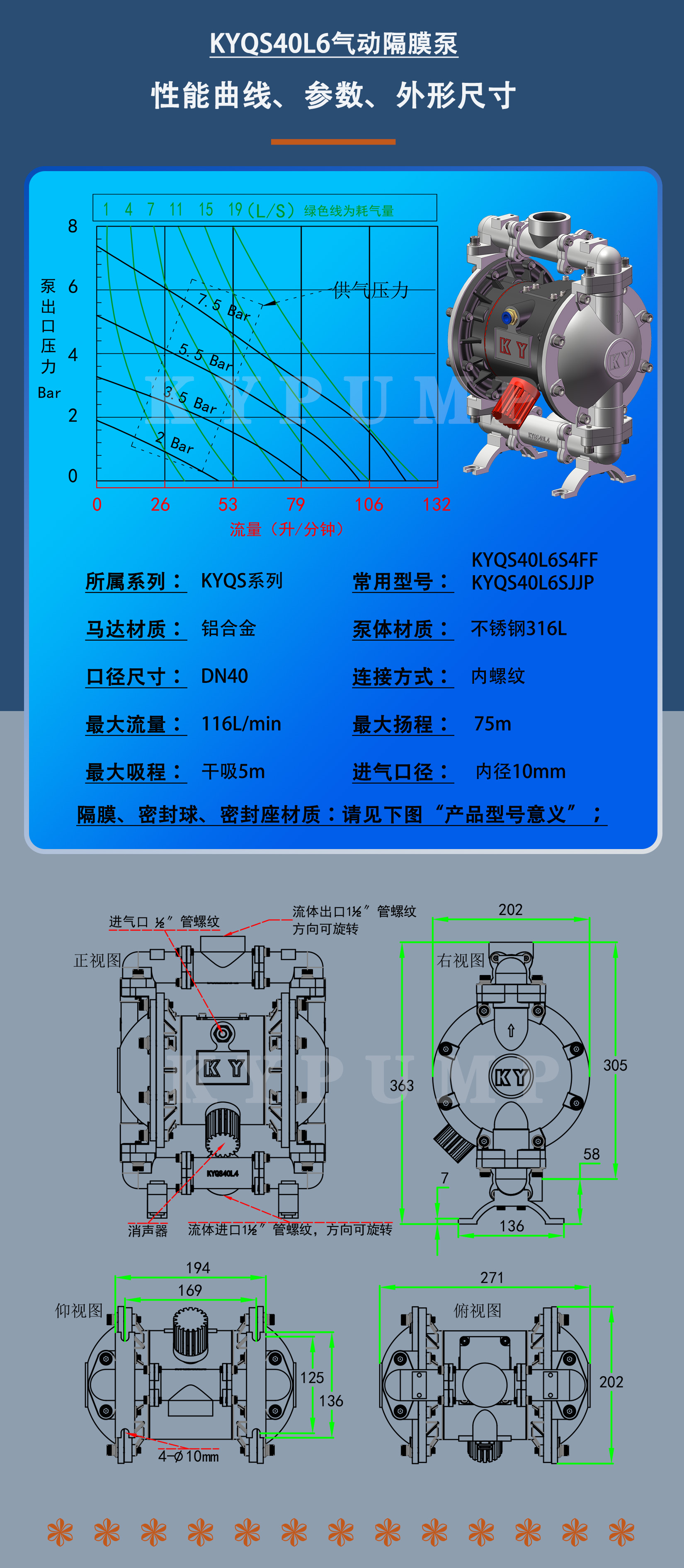 KYQS40L6泵詳細參數(shù)